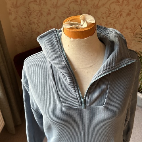 John Lewis Ribbed Zip Lounge Set Size M In Light Blue - Bild 7 von 13