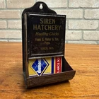 Vintage Early 1900s Siren Hatchery Wisconsin Match Holder Tin Advertising Sign