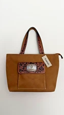Ariat Evelyn Western Tote Butterscotch Roughout Leather Filigree Hand NWT