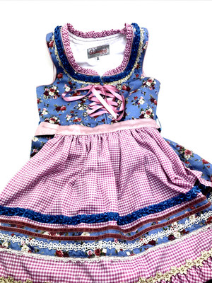 Stockerpoint Girls Dress Size 3T/4T Traditional German Drindle Apron Floral