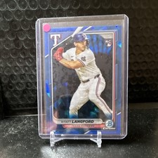 Bowman 2024 Chrome Sapphire Wyatt Langford #71 Rookie Texas Rangers