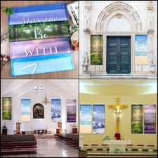 NEW 4 Pack Church Scripture Banners Inspirational Sanctuary Sunday School Decor
