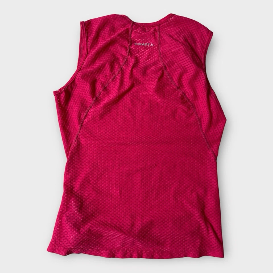 Camiseta sin mangas Craft Stay Cool Mesh Superlight para mujer capa base rosa talla pequeña Foto 2 de 4