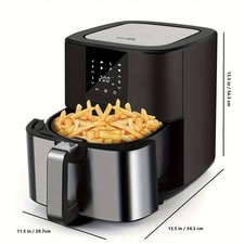 Large Air Fryer, 1500W 7QT Adjustable Temperature 100-400°F, 8 Presets Menu, Dig