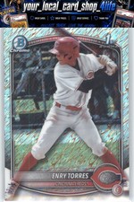 2025 Bowman Chrome Prospects Shimmer #BCP-168 Enry Torres Cincinnati Reds
