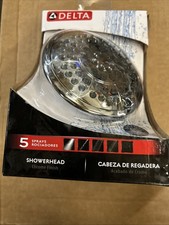 Delta 5-Spray Patterns 1.75 GPM 4.94 in. Wall Mount Fixed Shower Head in Chrome
