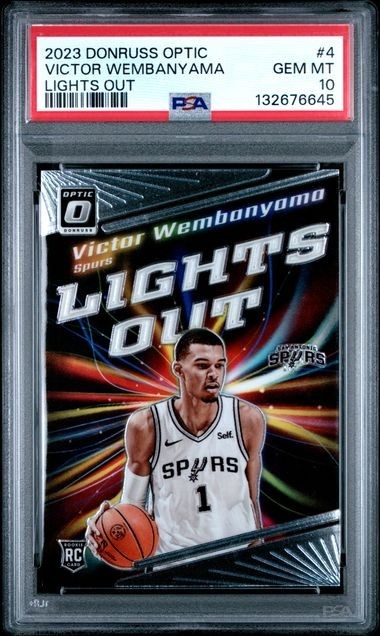 Victor Wembanyama 2023 Donruss Optic "Lights Out" Rookie #4 - PSA 10 - GEM MINT