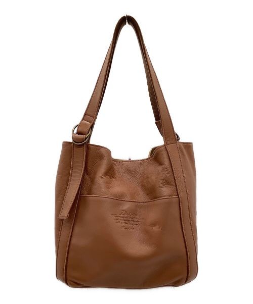 DAKOTA Genuine leather double ring tote bag brown