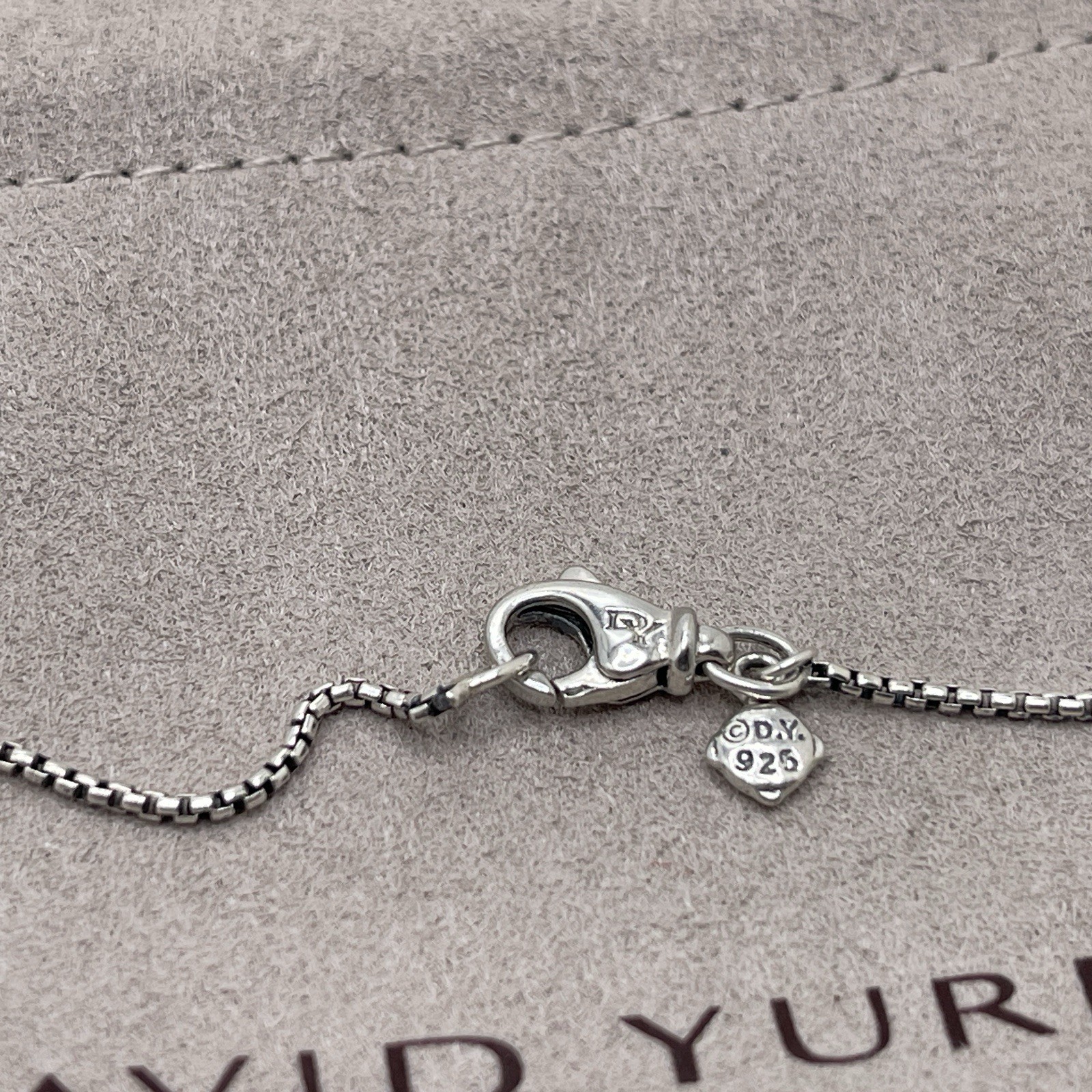 David Yurman Sterling Silver Cable Wrap Amethyst & Diamonds Necklace 16"-17"