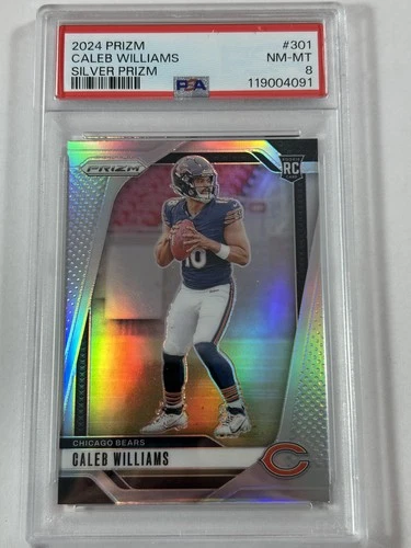 2024 Panini Prizm - Rookies Caleb Williams #301 Silver Prizm (RC) PSA 8