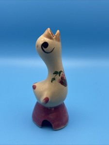 Vintage Alpine Pottery Pie Vent Bird Red 4.5 Inch 99