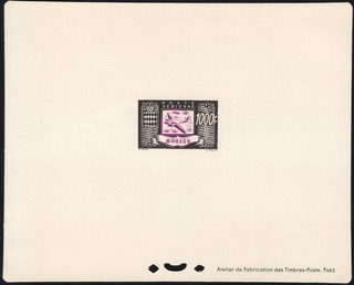MONACO: 1946 1000F Air Die Proof/Souvenir Sheet Unmounted Mint