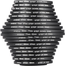   18Pcs Step Up/Step down Lens Filter 37 49 52 55 58 62 67 72 77 82Mm Metal Adap