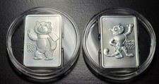 RUSSIA 2011 & 2012 2x 3 ROUBLES SOCHI OLYMPICS TALISMANS BEAR & LEOPARD BU