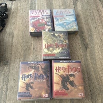Harry Potter UNABRIDGED Audio Cassettes Books 1-4 Set Cover To Cover Stephen Fry