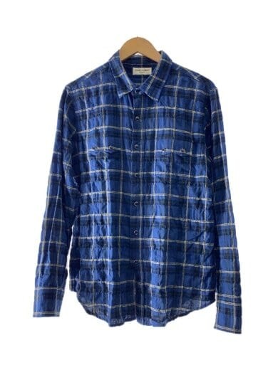 SAINT LAURENT Saint Laurent Camicia a maniche lunghe Cotone 551376 Check Blu