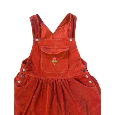 Vintage 1980s 1990s 7Y Laura Ashley Mother & Child Red Corduroy