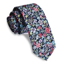 Fashion 2.4"  6cm  Floral Skinny Tie for Men Slim Flower Blue/Green/Red/Navy