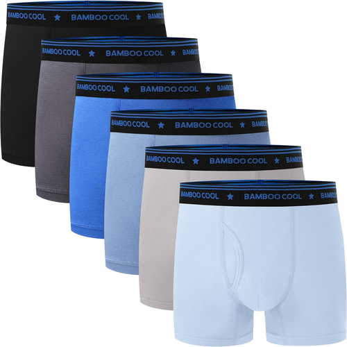 BAMBOO COOL Boys' Underwear Boxer Briefs 6-Pack with Fly Pouch Comfortable and T - Picture 6 of 12