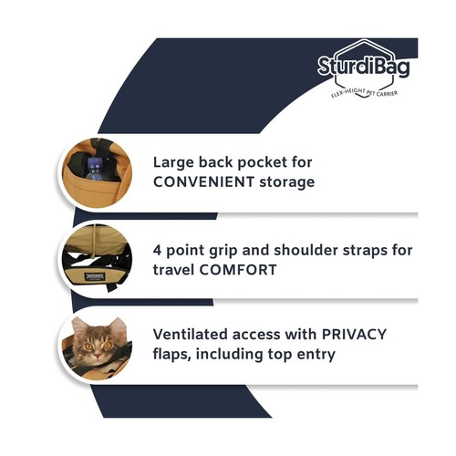 SturdiBag XL Pet Travel Carrier: Flexible Height for Cat and Dog Soft Sided w... - Picture 3 of 6
