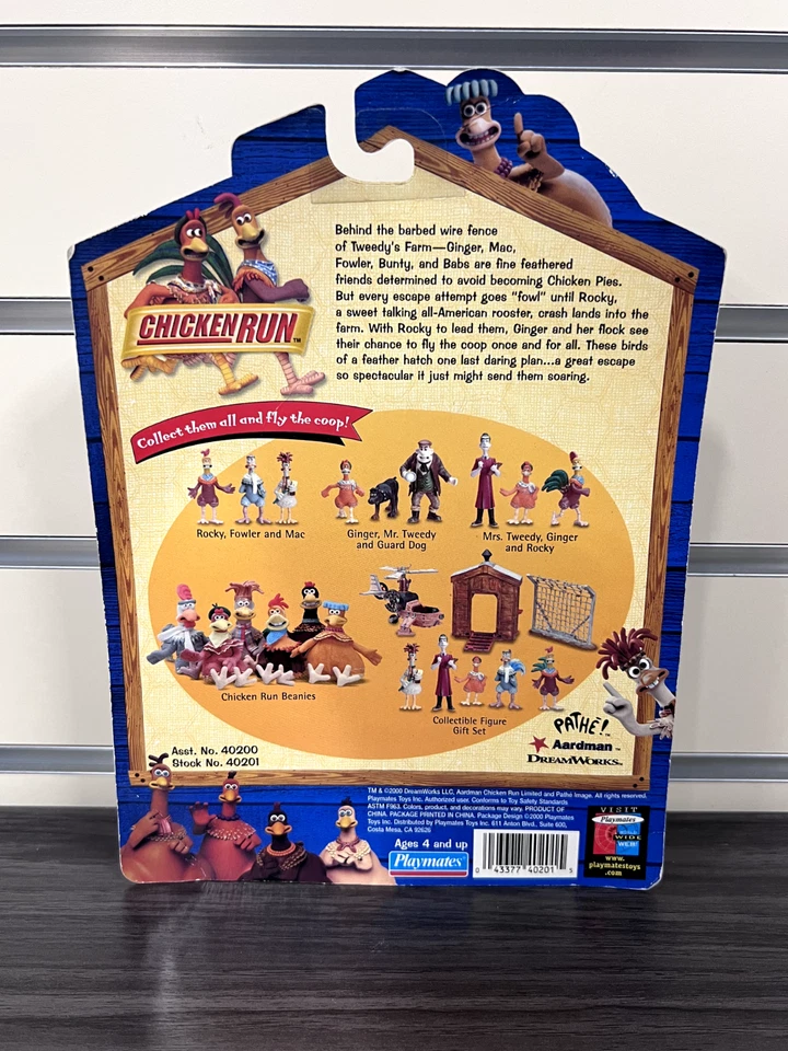 Paquete de 3 figuras de acción de colección Playmates Chicken Run - Rocky, Mac & Fowler Foto 2 de 2