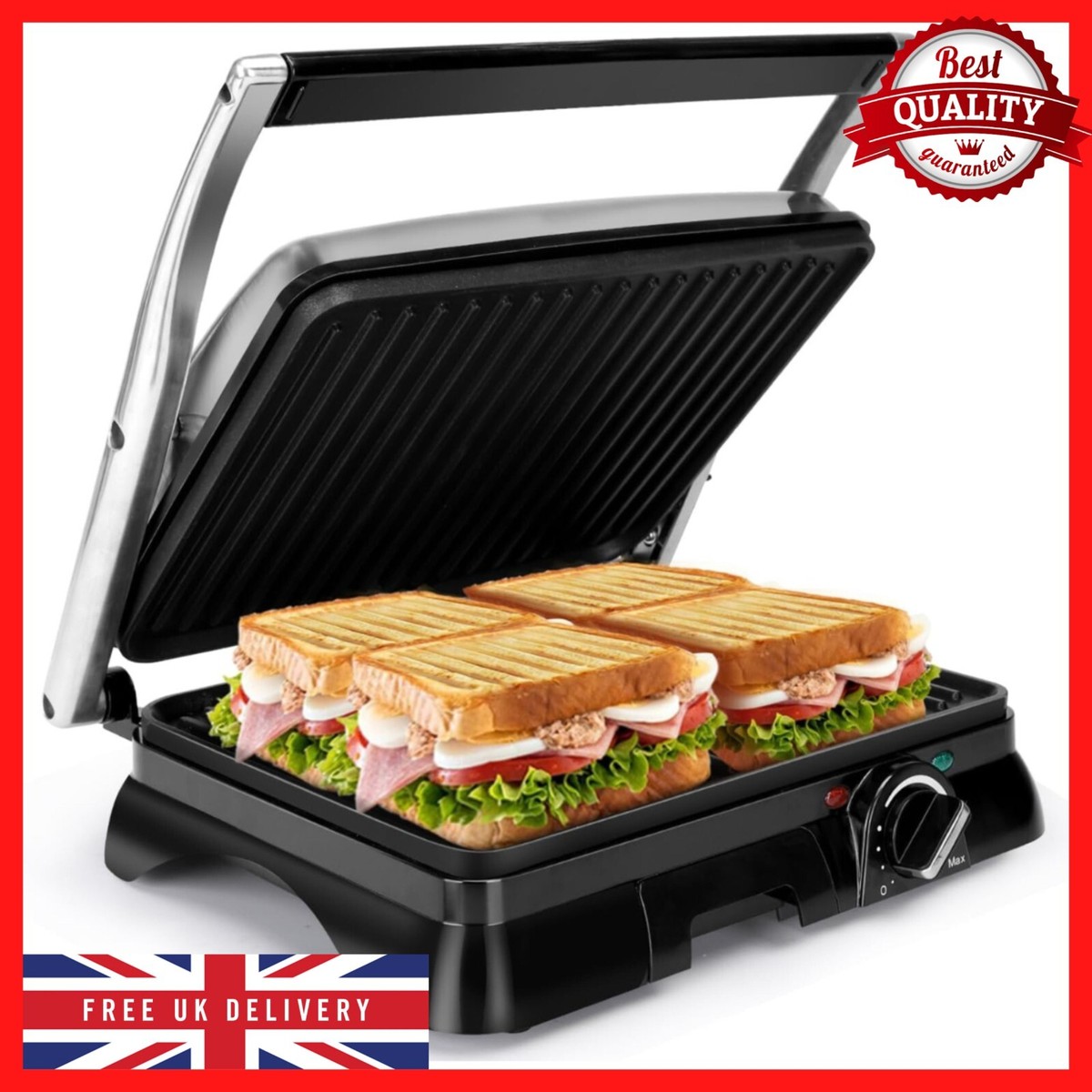 Sandwich Toaster Large Toastie Maker 2000W Panini Press Electric