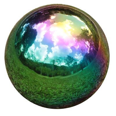 Rainbow Gazing Globe Mirror Balls for Garden Home Stainless Steel Shiny Hollo...