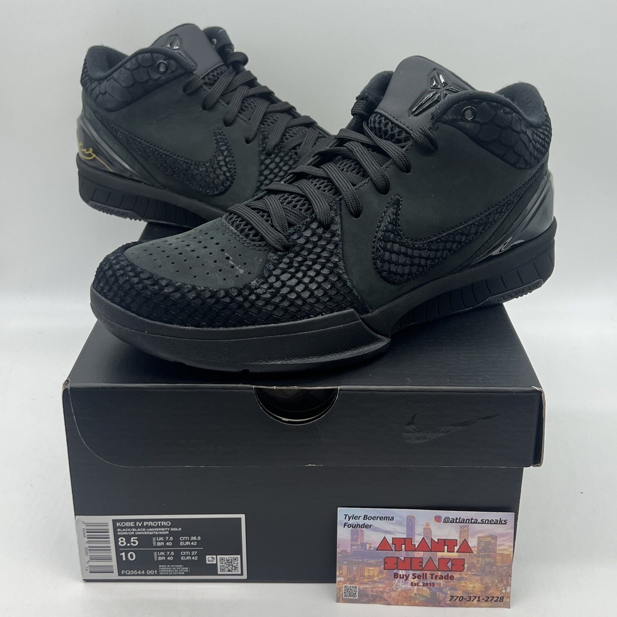 Size 8.5 - Nike Zoom Kobe IV Protro Low Black Mamba Brand New Og 