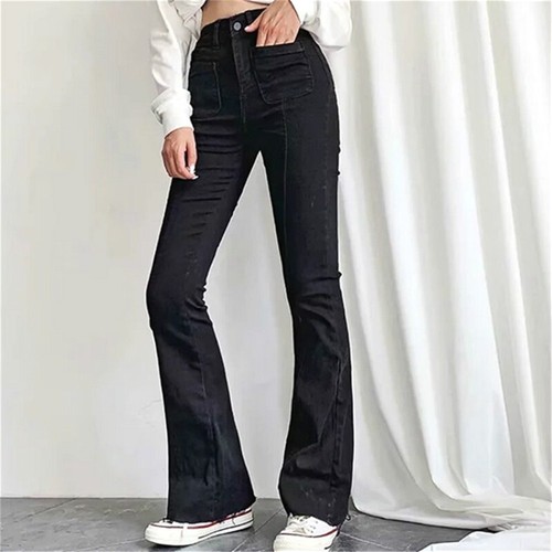 Lady Bell Bottom Jeans Retro 70s Denim 