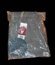 Chefworks ESSENTIAL BAGGY CHEF PANTS Small Check Houndstooth NBCP SZ XXS Bl/WH