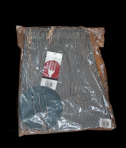 Chefworks ESSENTIAL BAGGY CHEF PANTS Small Check Houndstooth NBCP SZ 3XL Bl/WH - 第 1/4 張圖片