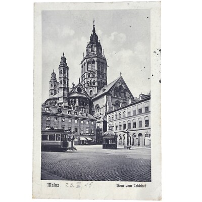 Postkarte AK Mainz Straßenbahn Dom Mit Leichhof Franz Krost Gl. 1915