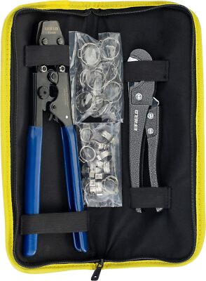 EFIELD Pex Cinch Clamp Crimping Tool &Cutter 20 1/2'' and 10 Pcs 3/4'' Clamp Rings