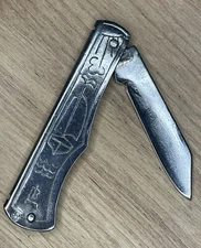 Soviet Folding Knife Hunting and Fishing USSR Vintage Metal Tourist Accessories