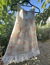 Vintage Floral Cottage Core Nightgown Ruffle Lace USA