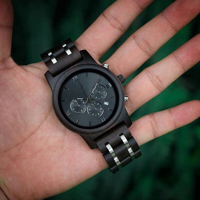 Father's Day Gift Wood Watch for Women Full Wood Band Quartz Wrist Watch Natural - image 2 of 4