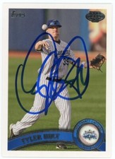 SIGNED BASEBALL CARD AUTO CLEVELAND INDIANS TYLER HOLT 2011 TOPPS PRO DEBUT #102