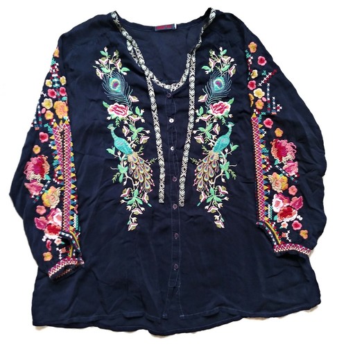 johnny was peacock sable blouse