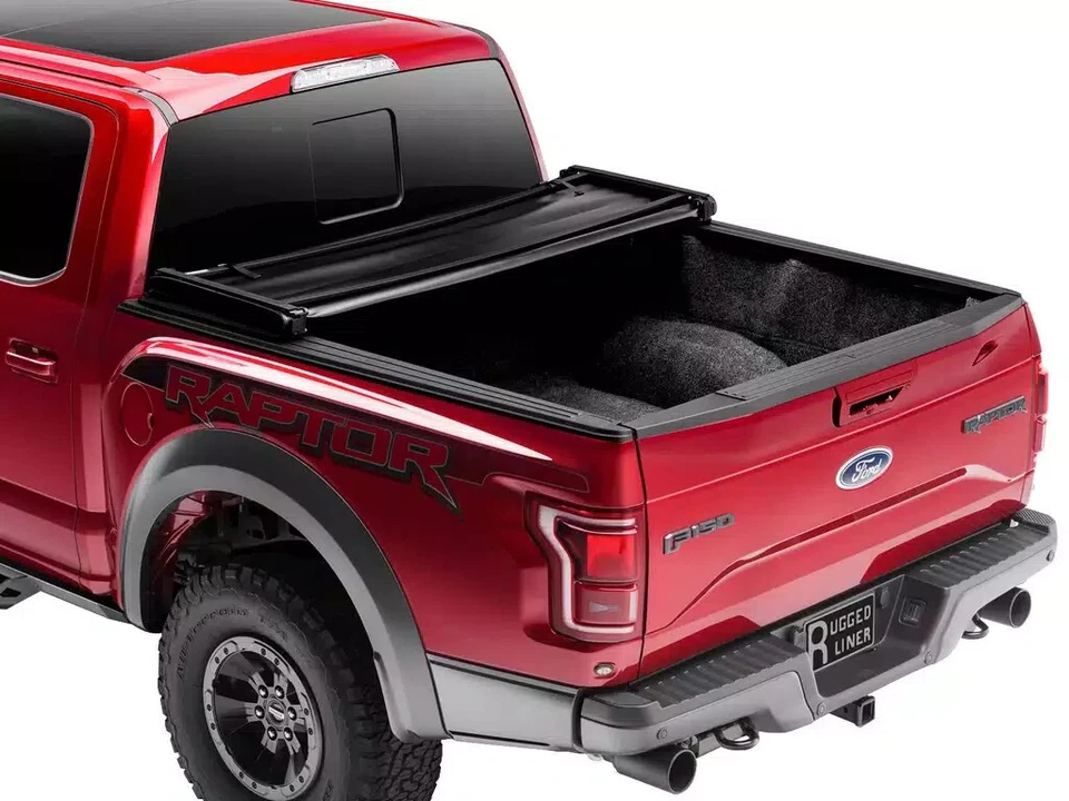 Cubierta Tonneau de plataforma plegable suave forro resistente Silverado Sierra 2019-2024 6,6 Foto 3 de 4