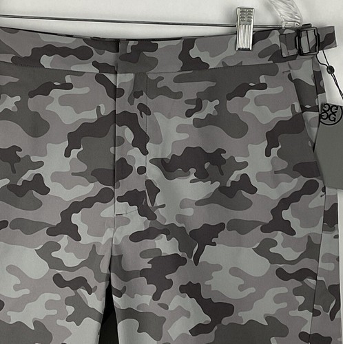 G/Fore NWT Mens Camo Tech Tab 4-Way Stretch Shorts Size 34 Gray Poly Flat New - Picture 2 of 14