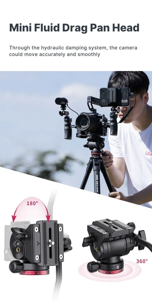 Ulanzi Ombra 1.6m Video Travel Tripod With 360 Panorama Fluid Max Load 6kg - Image 2 of 4