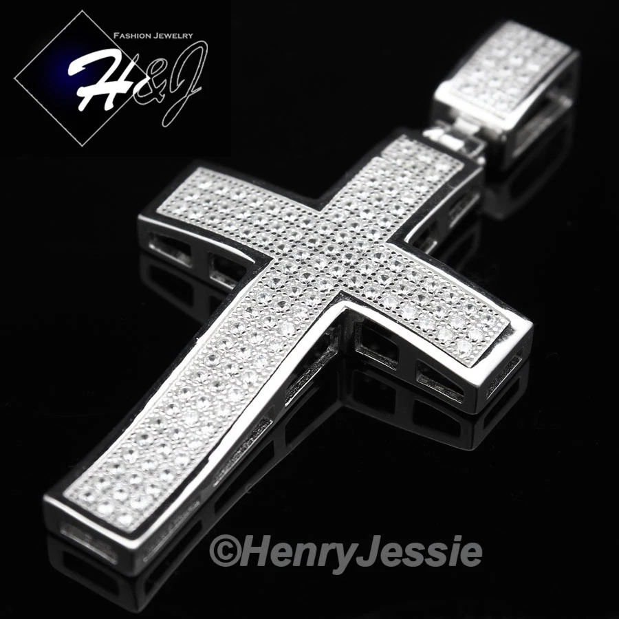 COLGANTE CON DIJE CRUZ CIRCONITA CÚBICA BRILLANTE PLATA ESTERLINA 925 SÓLIDA PARA HOMBRE*SP1 Foto 3 de 4