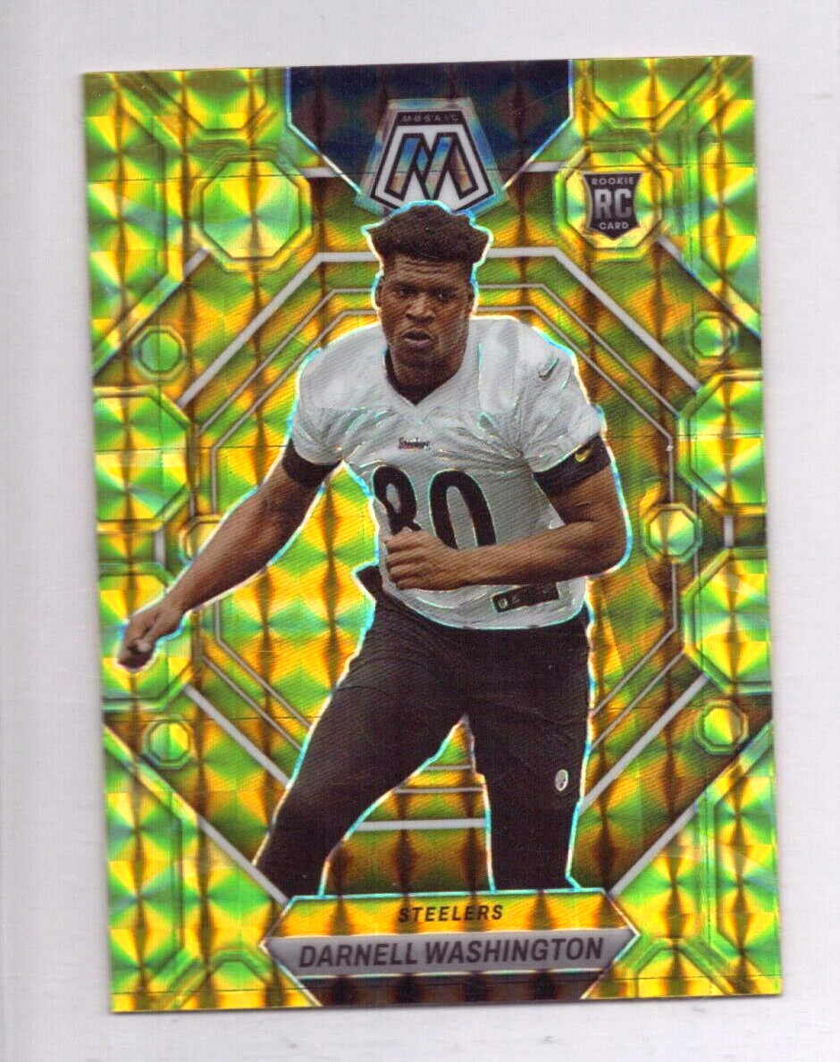 2023 Mosaic Darnell Washington Reactive Yellow Prizm Rookie RC #306 Steelers