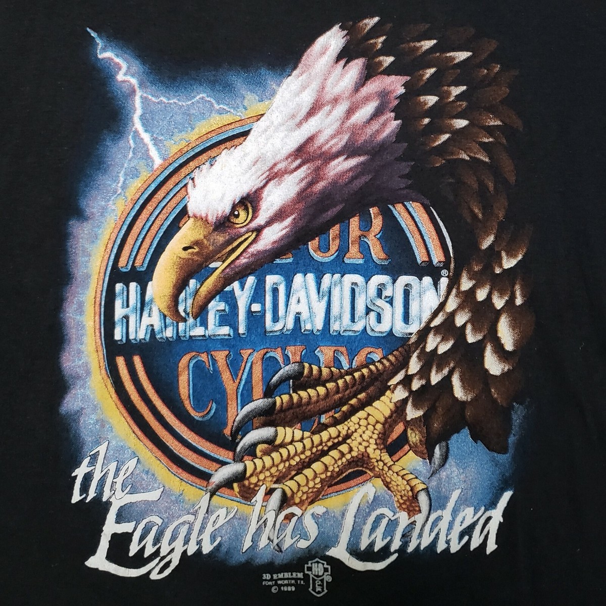Vtg 80s Harley Davidson 3D EMBLEM Eagle Has Landed