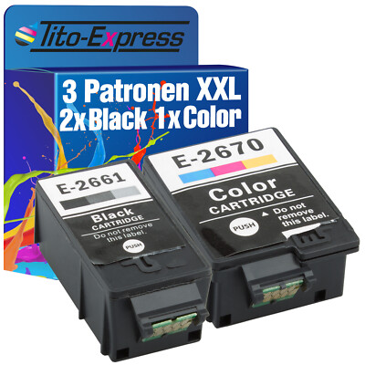 3 Druckerpatronen XXL PlatinumSerie für Epson TE266 - TE267 WorkForce WF-100 W 2