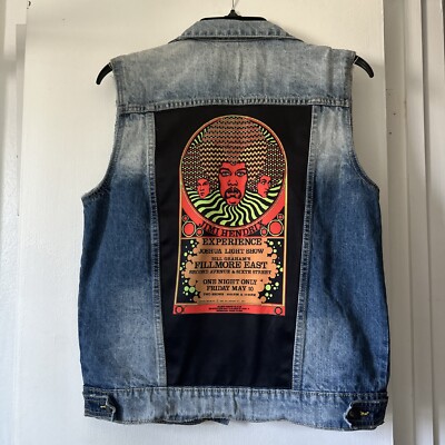 Rare JIMI HENDRIX Wolfgangs DRAGONFLY Trucker Jean Vest XL