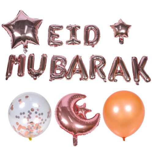 Eid Mubarak Balloon Set - Golden Ramadan Decorations - Picture 1 of 17