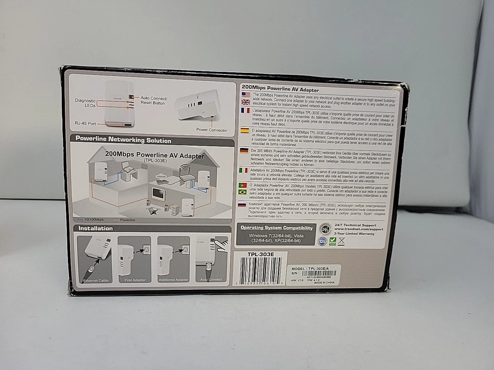 TRENDnet TPL-304E Powerline AV Adapter W/ Bonus Plug Up to 200Mbps - Image 3 of 3