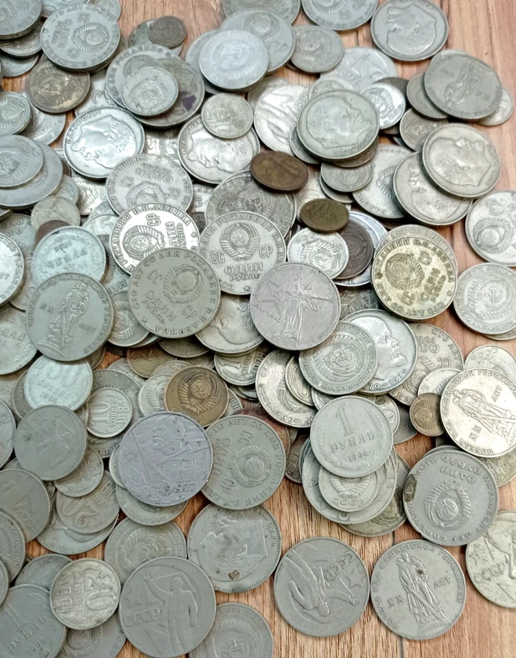 GRAN CONJUNTO MONEDAS DE DINERO DE LA UNIÓN SOVIÉTICA RUSA URSS RUBLOS FICHA RUBLO KOPEYKS 1,9 kg Foto 4 de 4