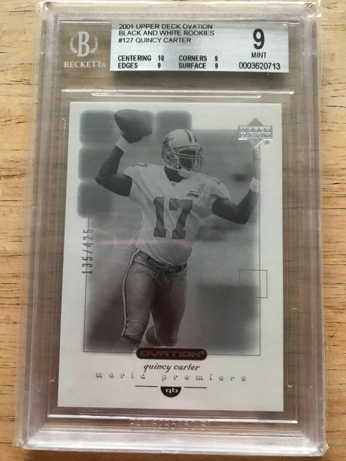 Quincy Carter Upper Deck Ovation #127 Black & White Rookies